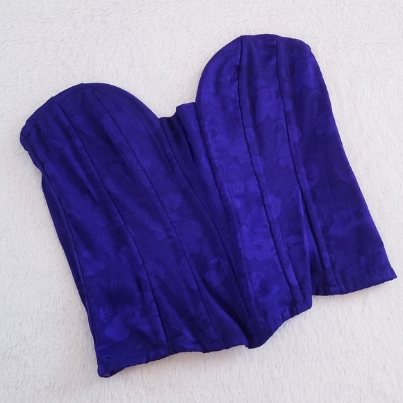 Victoria's Secret Vintage Floral Paisley Print Strapless Corset Bustier - Picture 10 of 12